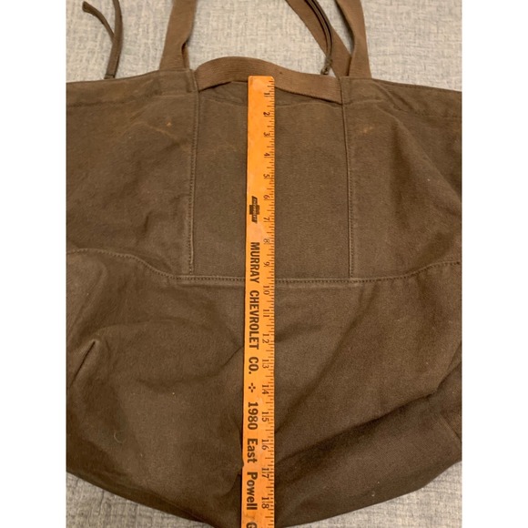 Baggu Large Canvas Tote Bag Dark‎ Brown Travel Weekender Carryall - Picture 4 of 10